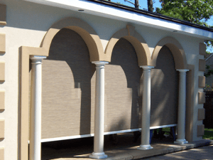 A Sunesta screens provides enhanced shade and comfort to a Southeastern patio